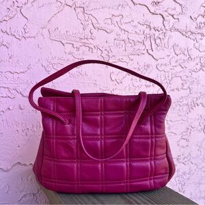 Vintage Jane Shilton Handbag Pink Quilted Leather England 50s